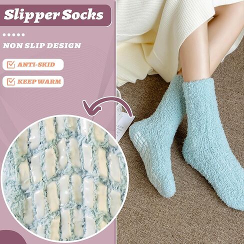 WEVIAS جوارب مستشفى غير قابلة للانزلاق للنساء شبشب جوارب غامض مع قبضة الشتاء الحراري رقيق دافئ لينة الجوارب الدافئة in Kuwait