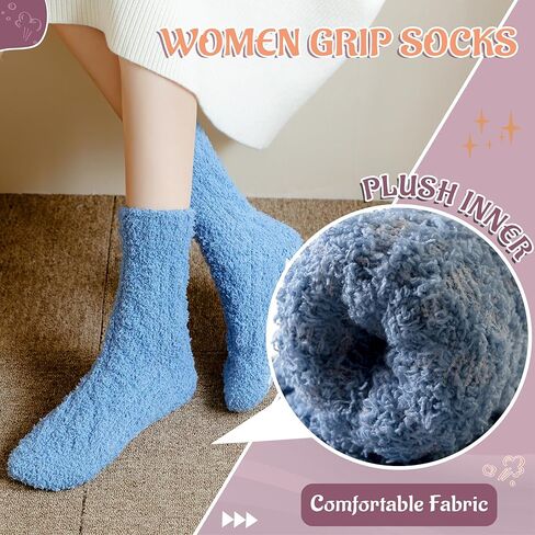 WEVIAS جوارب مستشفى غير قابلة للانزلاق للنساء شبشب جوارب غامض مع قبضة الشتاء الحراري رقيق دافئ لينة الجوارب الدافئة in Kuwait