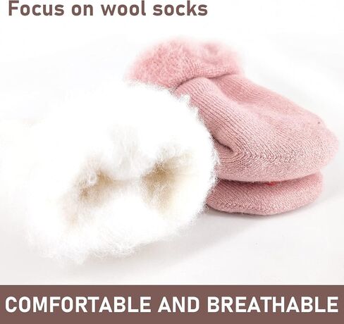 NOVAYARD 3 Pairs Non Slip Thermal Socks Hospital Slipper Socks Warm Grip Cozy Wool socks Women Men in Kuwait