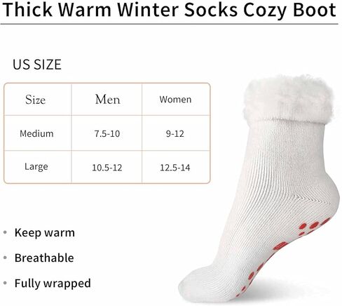 NOVAYARD 3 Pairs Non Slip Thermal Socks Hospital Slipper Socks Warm Grip Cozy Wool socks Women Men in Kuwait