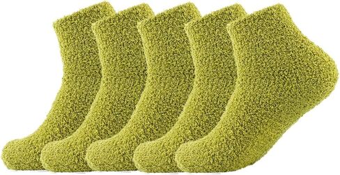 5 Pairs Womens Fuzzy Socks Soft Winter Warm Solid Socks for Ladies in Saudi Arabia