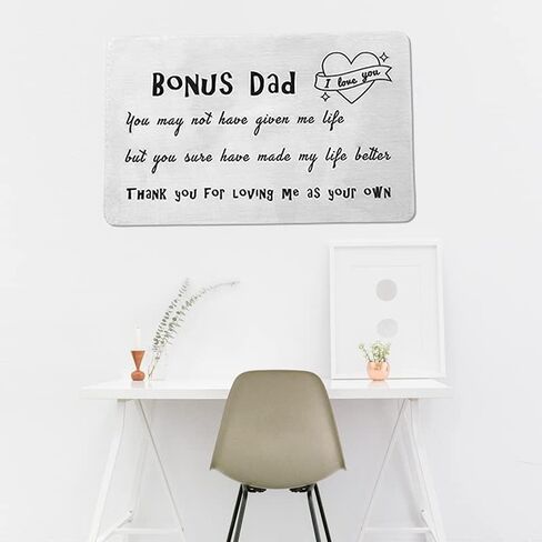 Bonus Dad Gifts from Daughter Son Stepfather Step Dad Birthday Gift from Daughter Metal Wallet Card Christmas Gifts for Stepdad Thank You for Loving Me as Your Own Gifts in Saudi Arabia
