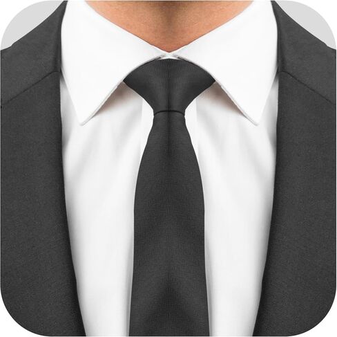 Umo Lorenzo Mens Zipper Tie - Solid Color Black Red and Navy Zipper Tie in Kuwait