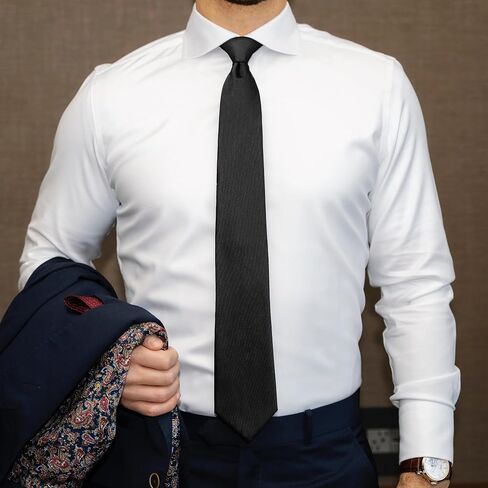 Umo Lorenzo Mens Zipper Tie - Solid Color Black Red and Navy Zipper Tie in Kuwait