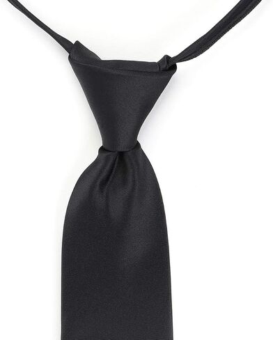 Umo Lorenzo Mens Zipper Tie - Solid Color Black Red and Navy Zipper Tie in Kuwait