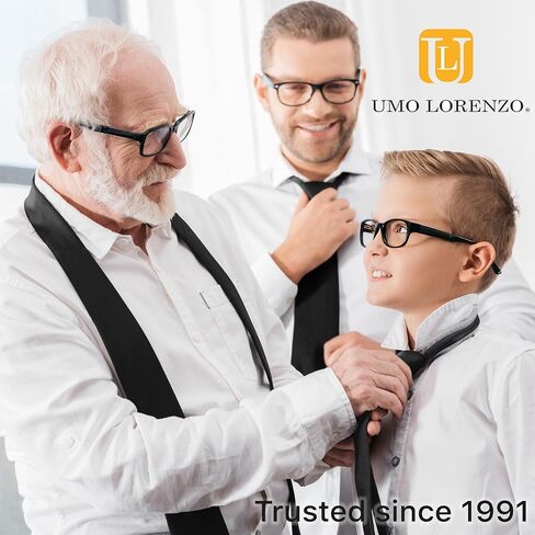 Umo Lorenzo Mens Zipper Tie - Solid Color Black Red and Navy Zipper Tie in Kuwait