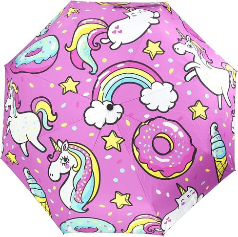 Khulula UV Protection Automatic Auto Open Close Compact Printed Travel Umbrella for Rain Water-Resistant Mini Small Size Lightweight Folding Umbrella in Kuwait