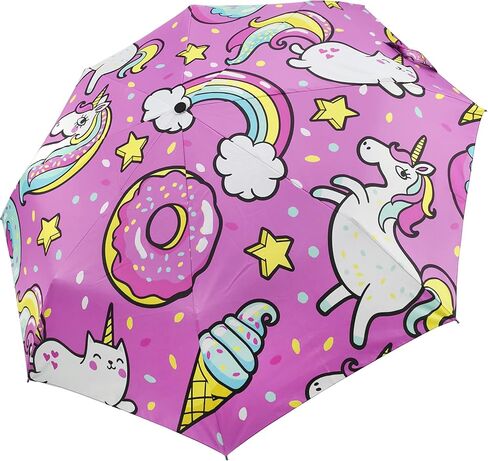 Khulula UV Protection Automatic Auto Open Close Compact Printed Travel Umbrella for Rain Water-Resistant Mini Small Size Lightweight Folding Umbrella in Kuwait