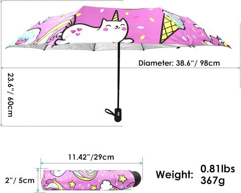 Khulula UV Protection Automatic Auto Open Close Compact Printed Travel Umbrella for Rain Water-Resistant Mini Small Size Lightweight Folding Umbrella in Kuwait