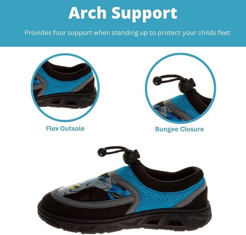 Josmo Boy's Batman Water Shoes-Aqua Socks for Kids-Sandals Waterproof Sport Summer Slip-on Character Superhero Comics Outdoor Beach Pool Slides Swim Slippers in Saudi Arabia