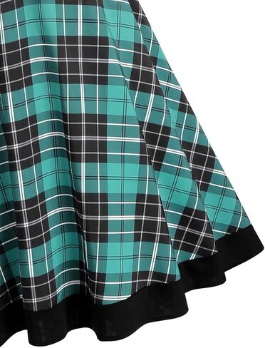 DRESSFO المرأة 1950s خمر فستان محكم من عند الصدر ويتدلى بشكل واسع منقوشة الخامس الرقبة بلا أكمام الرسن فستان روكابيلي 50s ريترو ألف خط فساتين لحفلات الكوكتيل in Kuwait