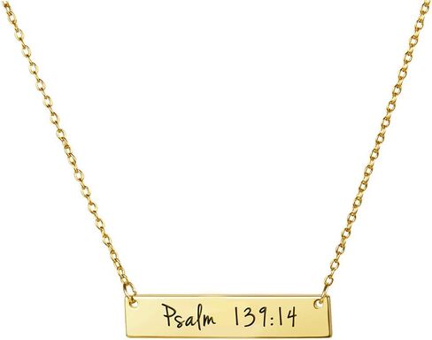 Memgift Christian Bar 𝐍𝐞𝐜𝐤𝐥𝐚𝐜𝐞 Bible Verse Faith Jewelry Baptism Birthday 𝐆𝐢𝐟𝐭 𝐟𝐨𝐫 𝐖𝐨𝐦𝐞𝐧 Girls Sister in Saudi Arabia