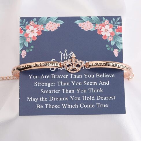 LQRI Sweet 15 Gifts Girls Sweet 15 Jewelry Quinceanera Gift Princess Crown Bracelet Quince Jewelry 15th Birthday Gift (silver) in Saudi Arabia