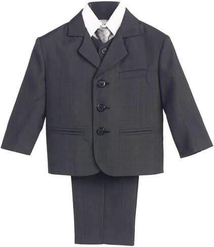 5 Piece Dark Gray Suit with Shirt Vest and Tie in Saudi Arabia
