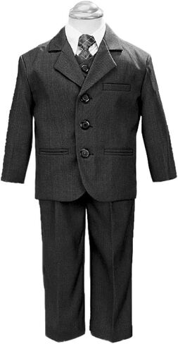 5 Piece Dark Gray Suit with Shirt Vest and Tie in Saudi Arabia