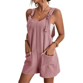 bothandy Women's Summer Adjustable Strap Short Jumpsuit Sleeveless Loose Fit Overalls Cute Rompers Shorts