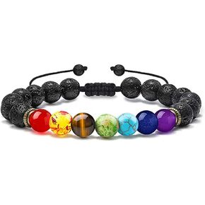 سوار شقرا الكريستال من DRTMLY، أساور حجر الشفاء قابلة للتعديل، سوار مطرز بحبل مضفر، هدية استرخاء للنساء والرجال in Kuwait