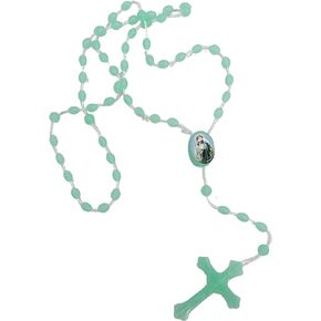 Light Green Plastic Prayer Bead Saint Jude Cord Rosary Necklace, Christian Religious Gifts for Women, 15 Inch, Pack of 3 in Saudi Arabia