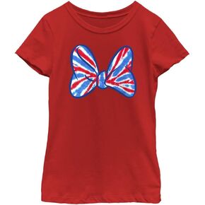 Disney Minnie Mouse Americana Bow Girls Short Sleeve Tee Shirt in Saudi Arabia