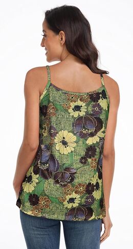 JOELLYUS Tank Top for Women Pleated Spaghetti Strap Camisole Loose Fit Casual Sleeveless Flowy Basic Tops in Saudi Arabia