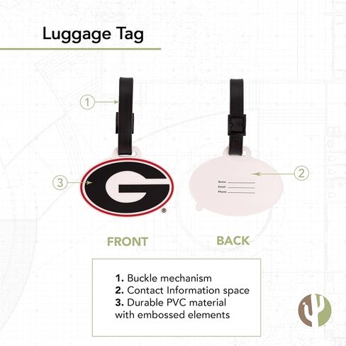 حقيبة علامات الأمتعة بجامعة جورجيا بولدوج UGA Dawgs (علامة الأمتعة البلاستيكية - التصميم أ) in Saudi Arabia