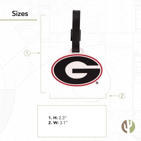 حقيبة علامات الأمتعة بجامعة جورجيا بولدوج UGA Dawgs (علامة الأمتعة البلاستيكية - التصميم أ) in Saudi Arabia