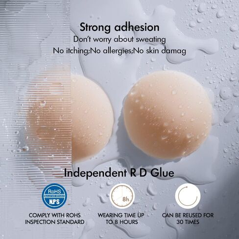 غطاء الحلمة من VCNBRA - أغطية حلمات من السيليكون اللاصق القابل لإعادة الاستخدام وبتلات الثدي الرفيعة جدًا وأغطية الحلمات غير المرئية in Kuwait