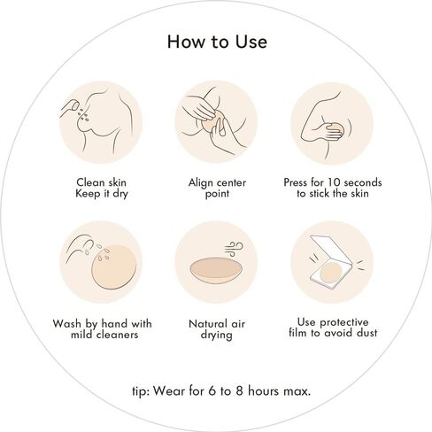 غطاء الحلمة من VCNBRA - أغطية حلمات من السيليكون اللاصق القابل لإعادة الاستخدام وبتلات الثدي الرفيعة جدًا وأغطية الحلمات غير المرئية in Kuwait