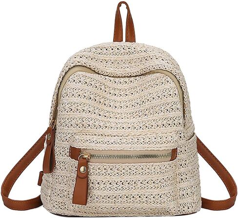 ZLM BAG US Handwoven Straw Backpack for Women Bohemian Beach Backpack Purse Casual Holiday Daypack in Saudi Arabia