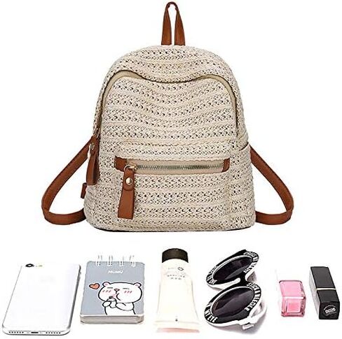 ZLM BAG US Handwoven Straw Backpack for Women Bohemian Beach Backpack Purse Casual Holiday Daypack in Saudi Arabia