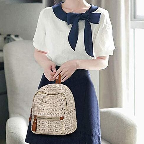 ZLM BAG US Handwoven Straw Backpack for Women Bohemian Beach Backpack Purse Casual Holiday Daypack in Saudi Arabia