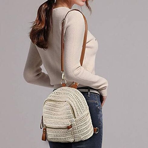 ZLM BAG US Handwoven Straw Backpack for Women Bohemian Beach Backpack Purse Casual Holiday Daypack in Saudi Arabia