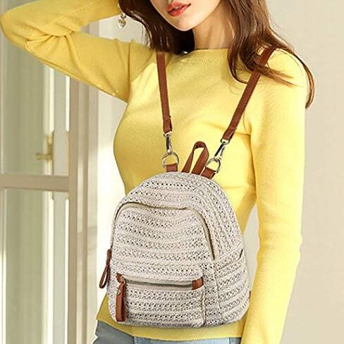 ZLM BAG US Handwoven Straw Backpack for Women Bohemian Beach Backpack Purse Casual Holiday Daypack in Saudi Arabia