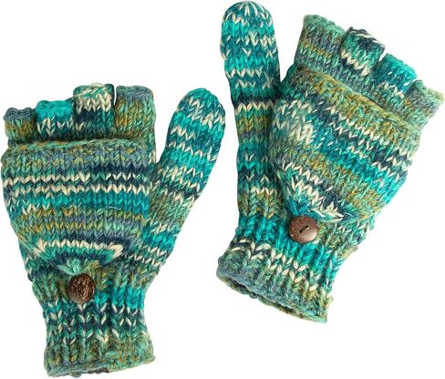 Tribe Azure Fair Trade Gloves Winter Women Warm, Wool Mittens Womens, Convertible mitten, Cable Knit Womens Mittens Fleece in Saudi Arabia