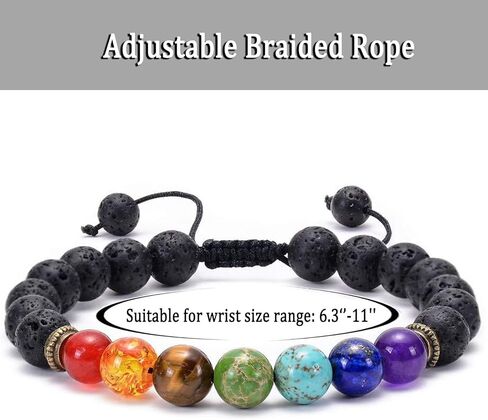 سوار شقرا الكريستال من DRTMLY، أساور حجر الشفاء قابلة للتعديل، سوار مطرز بحبل مضفر، هدية استرخاء للنساء والرجال in Kuwait