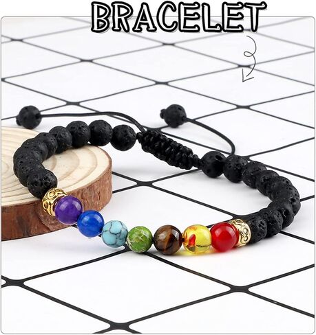 سوار شقرا الكريستال من DRTMLY، أساور حجر الشفاء قابلة للتعديل، سوار مطرز بحبل مضفر، هدية استرخاء للنساء والرجال in Kuwait