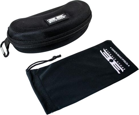 Epoch Eyewear Premium Zippered Hard Sunglasses Case and Microfiber Pouch Classic Black in Saudi Arabia