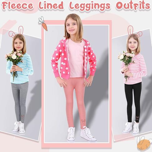 Taiyin 4 Pack Girls Winter Fleece Lined Leggings Thick Warm Leggings Cotton Thermal Pants Tights for Girls in Saudi Arabia