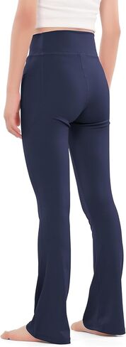 Witwot Girls Flare Leggings V Cross High Waisted Yoga Pants Kids Bell Bottoms Athletic Pants with Pocket in Kuwait