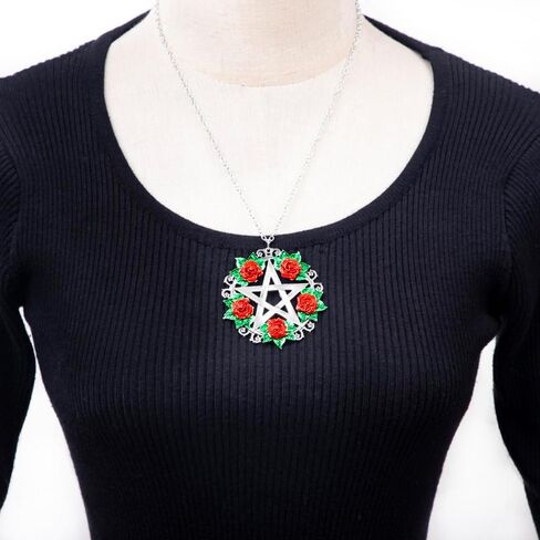 مكانة يجد قلادة الخماسي الوردي قلادة القوطية مجوهرات الويكا in Kuwait