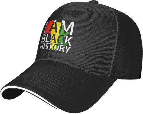 I Am Black History Month Hat for Men Women Adjustable Dad Trucker Hats Classic Baseball Cap Black in Kuwait