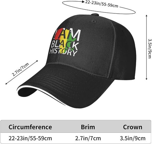 I Am Black History Month Hat for Men Women Adjustable Dad Trucker Hats Classic Baseball Cap Black in Kuwait
