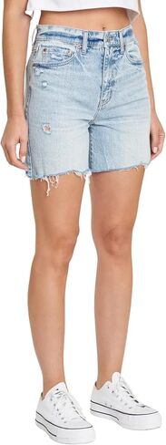 DAZE Women's Sundaze High-Rise Long Jean Shorts in Saudi Arabia