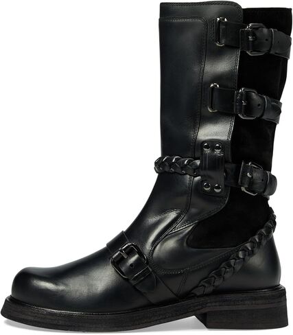 Free People Billie Buckle Women’s Boots - Leather Upper - Leather Lining & Insole - Triple Buckle Design in Saudi Arabia