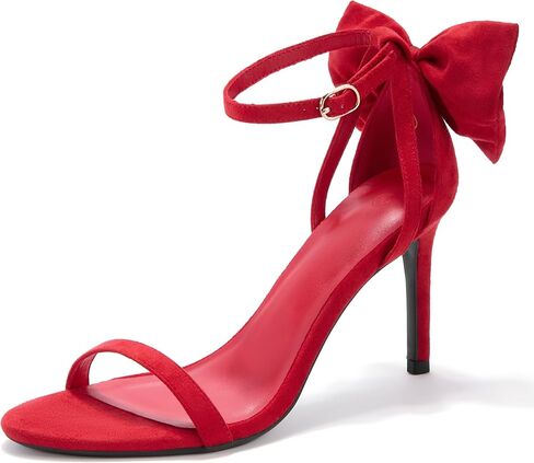 Coutgo Womens Ankle Strap High Heels Open Toe Stiletto Bow Tie Knot Heeled Sandals Fashion Wedding Dress Pump Shoes in Saudi Arabia