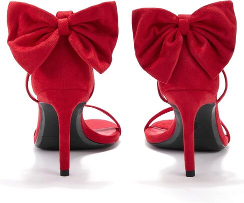 Coutgo Womens Ankle Strap High Heels Open Toe Stiletto Bow Tie Knot Heeled Sandals Fashion Wedding Dress Pump Shoes in Saudi Arabia