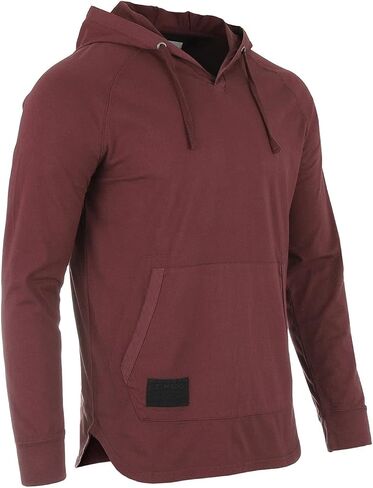 ZIMEGO Men's Long Sleeve Hoodie Garment Dyed Pullover Hood shirt - Lightweight in Kuwait