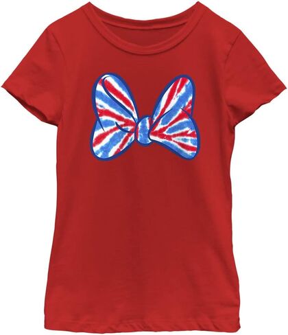 Disney Minnie Mouse Americana Bow Girls Short Sleeve Tee Shirt in Saudi Arabia