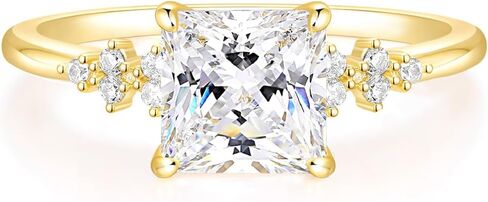TIGRADE 2.5CT خاتم الخطوبة للنساء الأميرة قطع زركون وعد الدائري 14K مطلية بالذهب تشيكوسلوفاكيا الخلود الزفاف الفرقة حجم 4-11 in Saudi Arabia