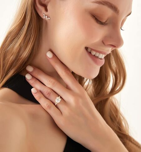 TIGRADE 2.5CT خاتم الخطوبة للنساء الأميرة قطع زركون وعد الدائري 14K مطلية بالذهب تشيكوسلوفاكيا الخلود الزفاف الفرقة حجم 4-11 in Saudi Arabia